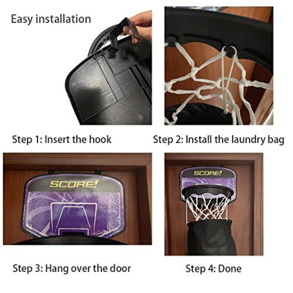 Swant basketball laundry hamper 2 in 1 basketball hamper hoop set over the door hanging clothes hamper fun basket laundry shoot bag
