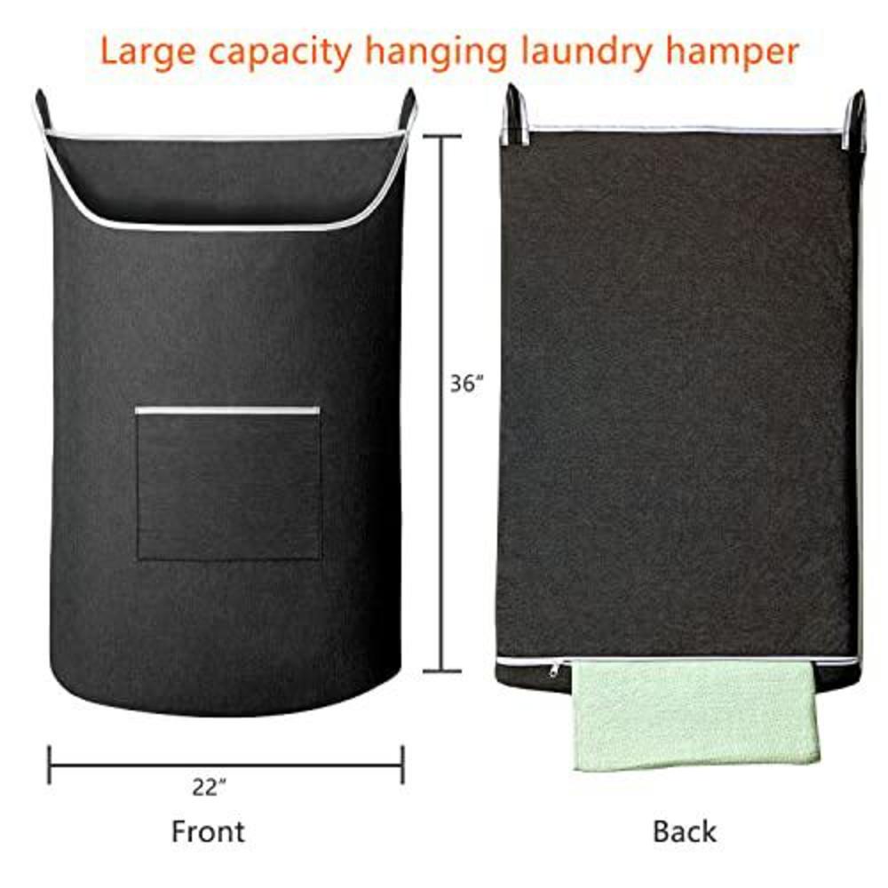 saverho xl hanging laundry hamper bag, black door hanging hamper with large openging hanging laundry hamper storage bag large