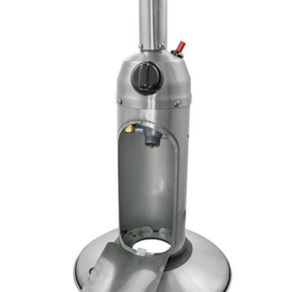hiland hlds032-b portable table top patio heater, 11,000 btu, use 1lb or 20lb propane tank, stainless finish