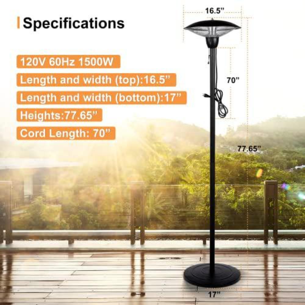 simple deluxe 1500w patio heater,outdoor patio heater,outdoor electric heater,infrared heater for patios and balconies, campi