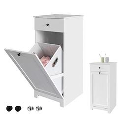 haotian bzr21-w, white bathroom laundry cabinet with basket, tilt-out laundry hamper, bathroom storage cabinet unit with draw