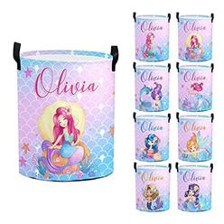 Gypsophila custom mermaid laundry basket personalized girls laundry basket with name customized laundry hamper for girl kids baby (style