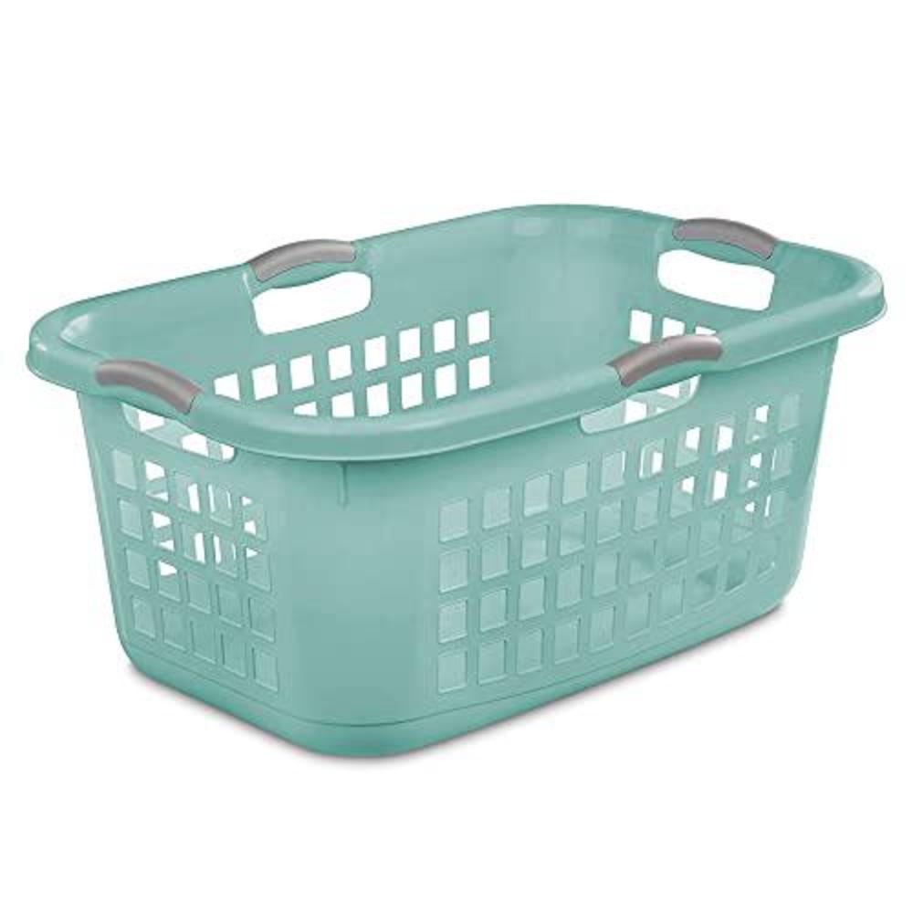 sterilite ultra 2 bushel 71 liter capacity plastic stackable laundry basket bin with square vents for carrying and sorting la
