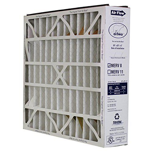 trion 255649-103 air purifier filter, 20" x 20" x 5", bear series - merv 8