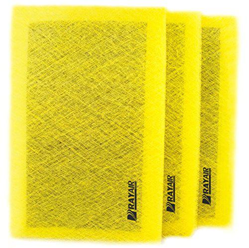 rayair supply 20x40 micropower guard air cleaner replacement filter pads (3 pack) yellow