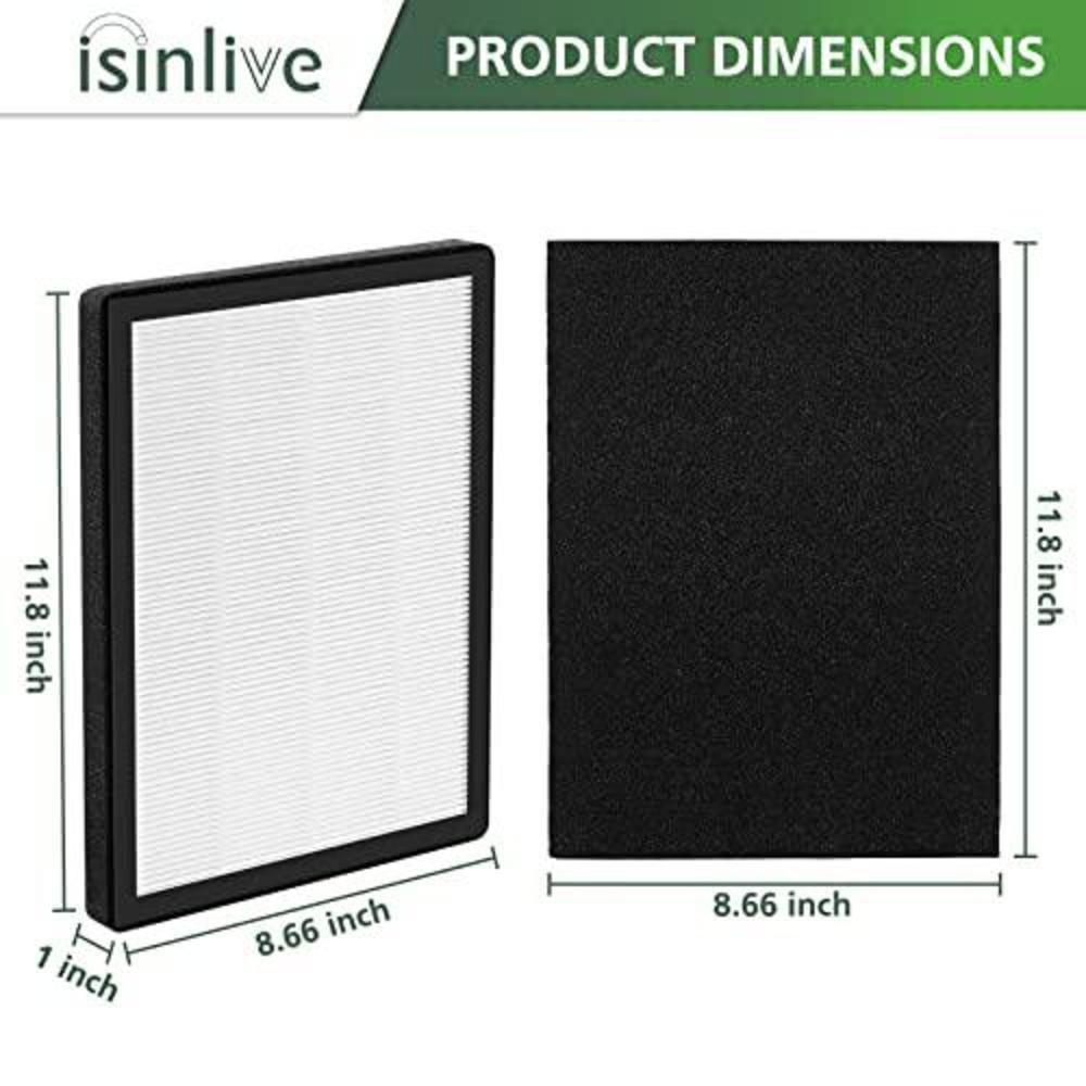isinlive prohepa 9000 replacement filters, compatible with veva prohepa 9000 air pur ifiers, including 2 pack h13 premium tru