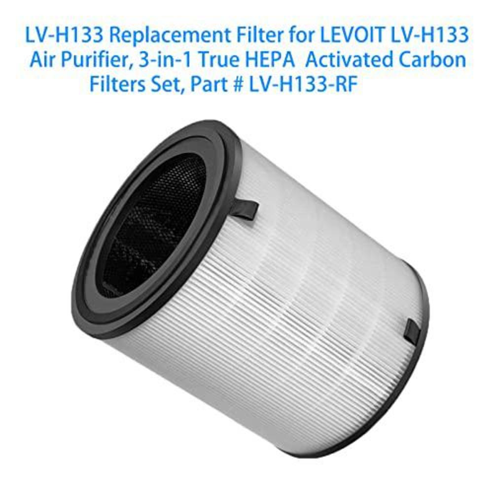 bibolic lv-h133 replacement filter compatible with levoit lv-h133 air purifier, 3-in-1 true hepa activated carbon filters set