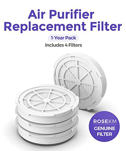 rosekm 1-year pack air purifier replacement filter for ap001r, true hepa filter, 4 pack
