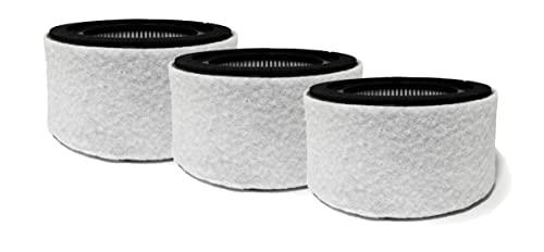 nispira 3-in-1 true hepa carbon filter replacement compatible with crane air purifier ee-5067, 3 packs