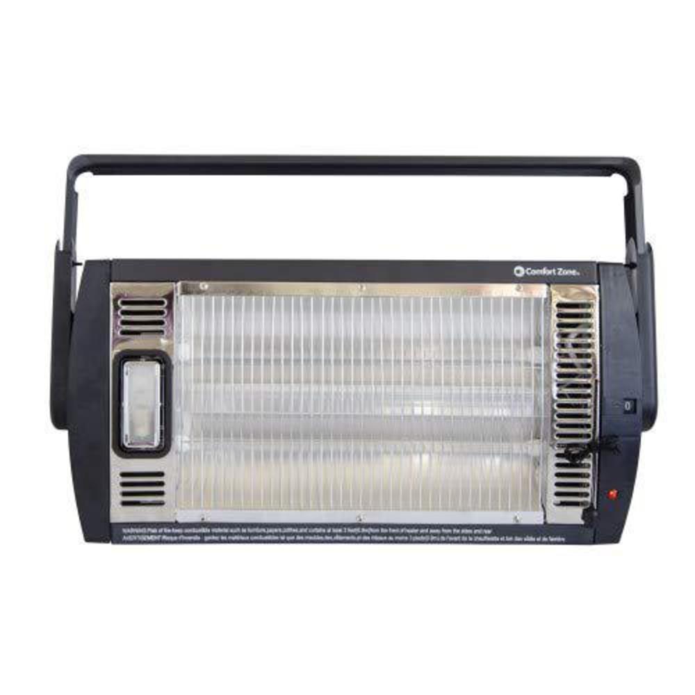 comfort zone czqtv5m ceiling mounted radiant quartz heater with halogen light included