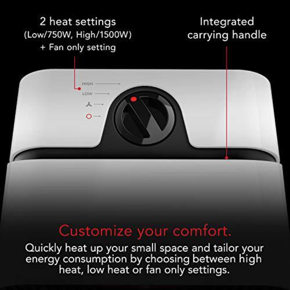 vornado velocity 1 personal space heater with 2 heat settings and advanced safety features, small, white