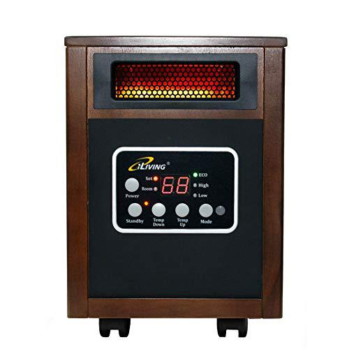 iliving ilg-918w indoor electric space infrared heater, one, dark walnut