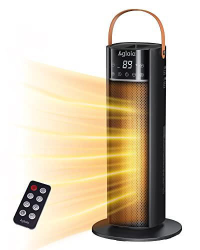 Aglaia space heater for indoor use, 1500w fast heating, 65oscillation, aglaia portable electric heaters with thermostat, overheating