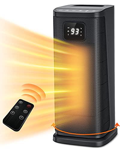 fhstars space heater for indoor use, 1s fast heating electric oscillating portable heaters with thermostat, 1500w ceramic ptc
