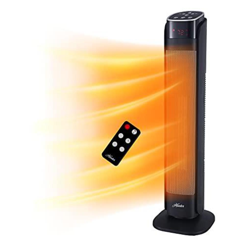 hunter 30" digital ceramic oscillating tower heater with remote control, one size, black