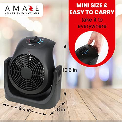Amaze-Heater amaze dual comfort 2 in 1 space heater - portable electric ceramic heater fan combo unit for all year around; overheat protec