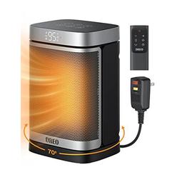 dreo portable space heater for bathroom and indoor, 2022 upgraded 1500w ceramic electric heater, 40-95f digital thermostat, 7