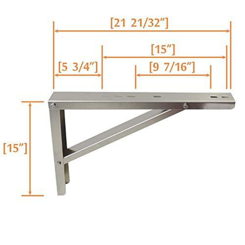 Jeacent wall mounting bracket for 9000-36000 btu condenser ductless mini split air conditioner heat pump systems, rust free aluminium
