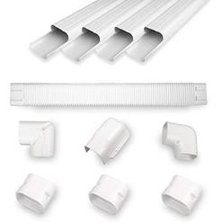mooitek 4" 16.5ft pvc decorative line set cover kit for ductless mini split air conditioners 16.5ft line set cover for heat p