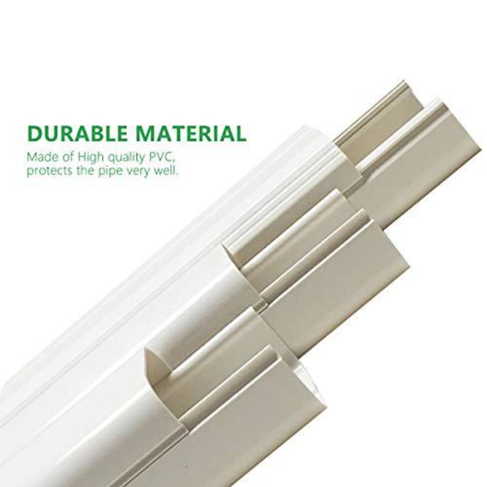 forestchill 4in 7.5ft decorative pvc line set cover kit for ductless mini split air conditioner, central ac and heat pump sys