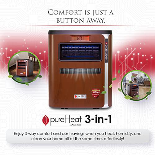 greentech environmental pureheat 3-in-1 heater, humidifier air purifier combo - personal heater, air humidifier and purifier 