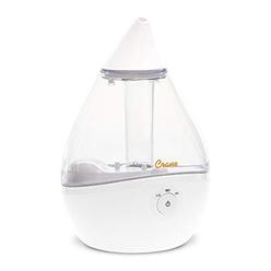 Crane USA crane droplet ultrasonic cool mist humidifier, filter free, 0.5 gallon with optional vapor pad slot, 3 speed output settings,
