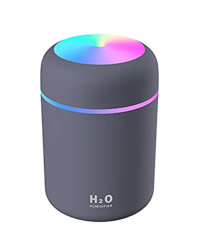 salamra cool mist humidifier, 300ml mini portable humidifier with multicolor led night light, 2 mist mode and auto shut-off, personal