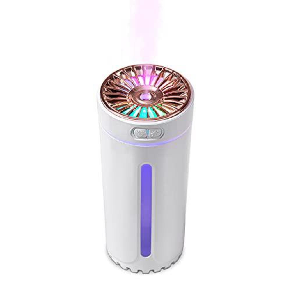 frestar small usb desktop humidifier 300ml with 7 colors led light for home, plant, car, office, bedroom,baby with nano mist and no b