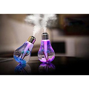 Jm Future Bulb 400ml Ultrasonic USB Portable Air Humidifier with On/Off 7 Color Changing LED Night Lights, Mist Air Humidifie
