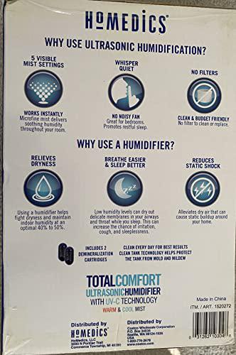 homedics totalcomfort ultrasonic humidifier with uv-c technology