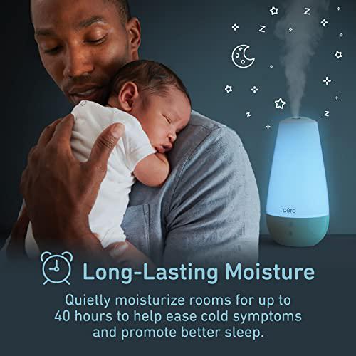 pure enrichment purebaby 3-in-1 whisper-quiet humidifier, color changing night light, & essential oil diffuser for baby nurse