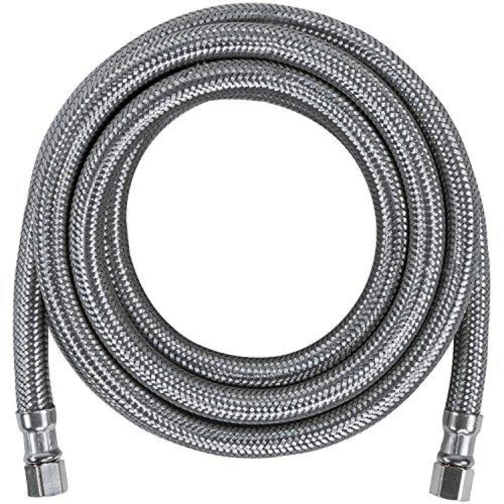 certified appliance accessories ice maker water line, 10 feet, pvc core with premium braided stainless steel