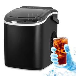 electactic ice maker countertop, efficient easy carry ice machine, self-cleaning ice maker with ice scoop & basket, 9pcs/ 8mi