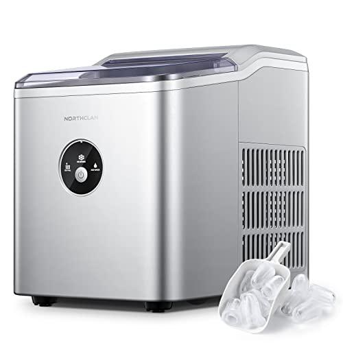 northclan countertop ice maker, 9 cubes ready in 5 mins, 30lbs in 24hrs, portable ice maker with basket and scoop for home ki