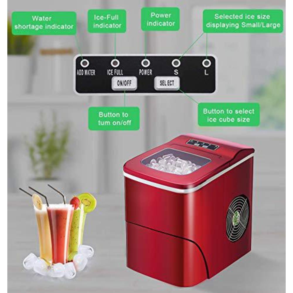aglucky counter top ice maker machine,compact automatic ice maker,9 cubes ready in 6-8 minutes,portable ice cube maker with s