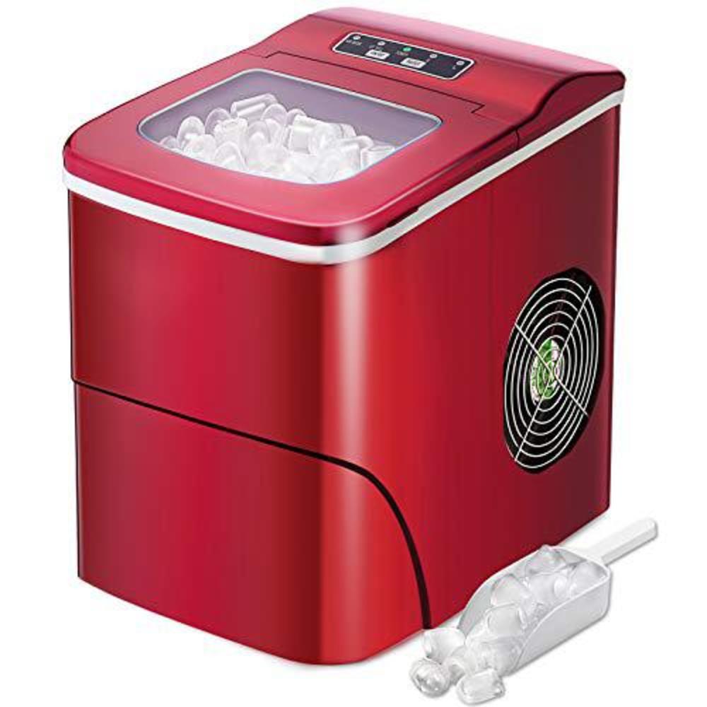 aglucky counter top ice maker machine,compact automatic ice maker,9 cubes ready in 6-8 minutes,portable ice cube maker with s