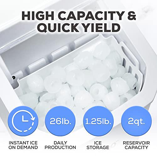 igloo automatic self-cleaning 26-pound ice maker, countertop size, large or small cubes, led control panel, scoop included, w