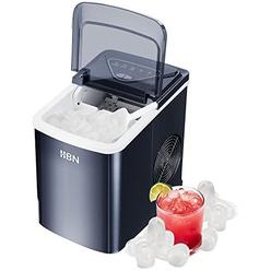 hbn ice maker - portable countertop ice maker machine with self cleaning, 26 lbs ice in 24 hours, 9 cubes ready in 6 mins wit