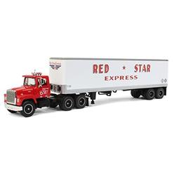 first gear 1/64 ford lt 9000 w/ 40' vintage trailer, red star express, dcp fallen flag #43, 60-1275