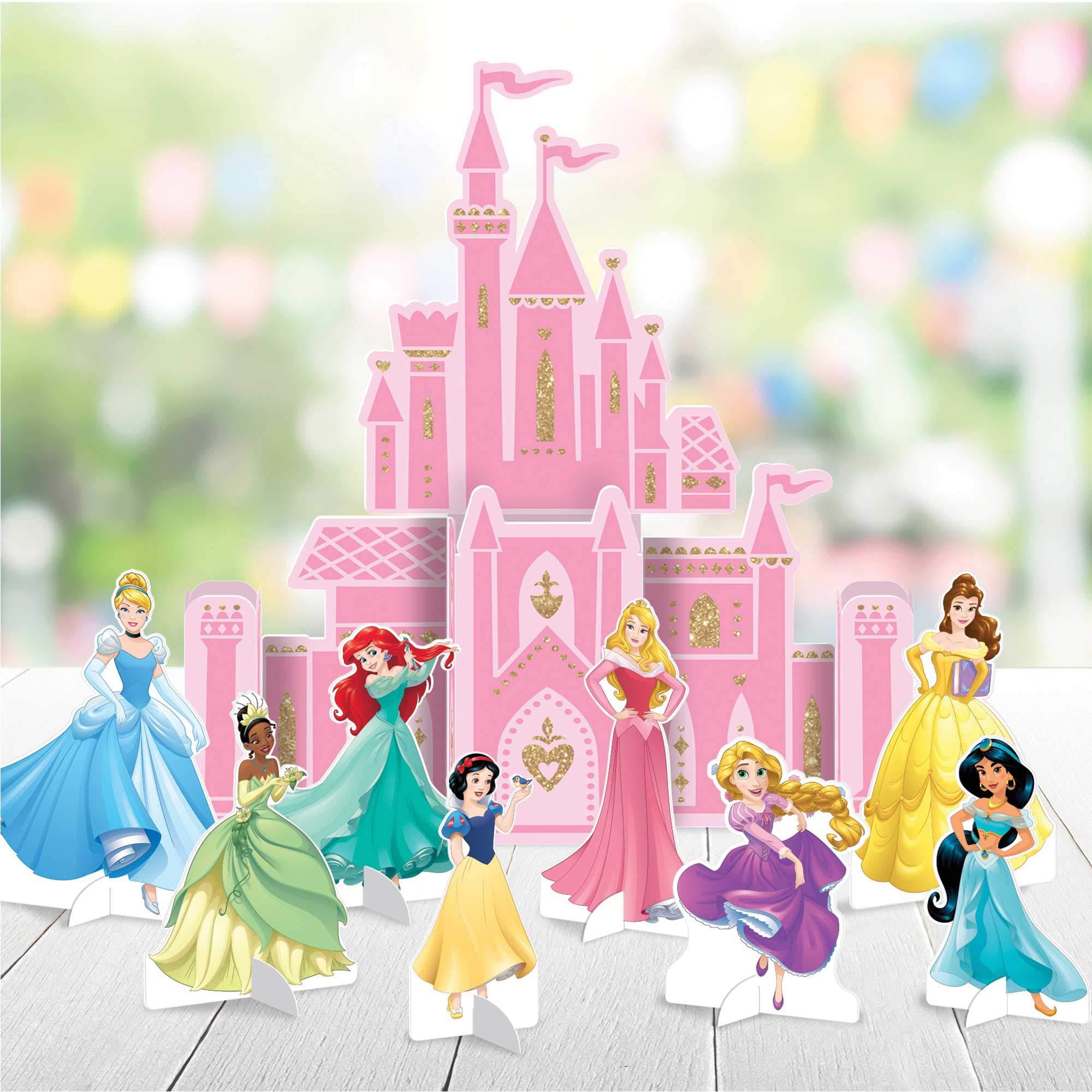 amscan"disney princess" pink castle party table decoration kit, 9 pc, 282357