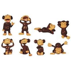 A&AG monkey madness cake topper figures - large plastic monkey figurines - set of 8 (2 inch size monkey figures)