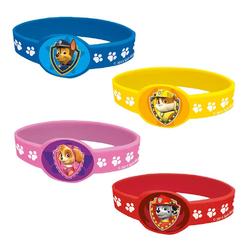 unique industries, paw patrol, silicone wristband party favors, multicolor, 2.5" x 2.5" (48381)