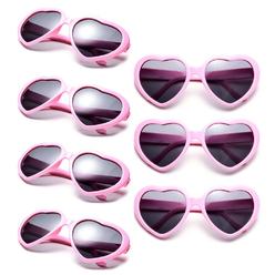 Pibupibu 7 pack pink kids toddler heart shape sunglasses party favor supplies for girls boys