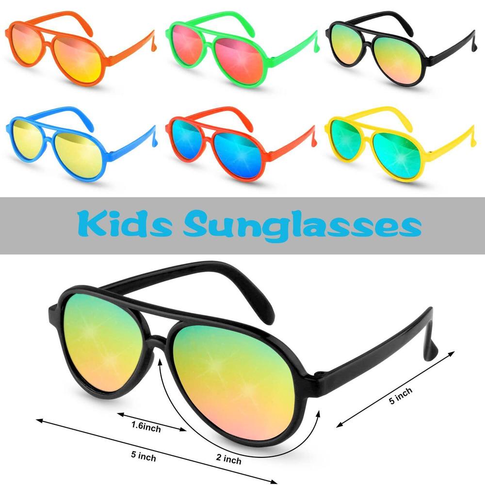 tepsmigo kids aviator sunglasses party favors - 24 pack kids sunglasses bulk for boys girls - party favor sunglasses for kids