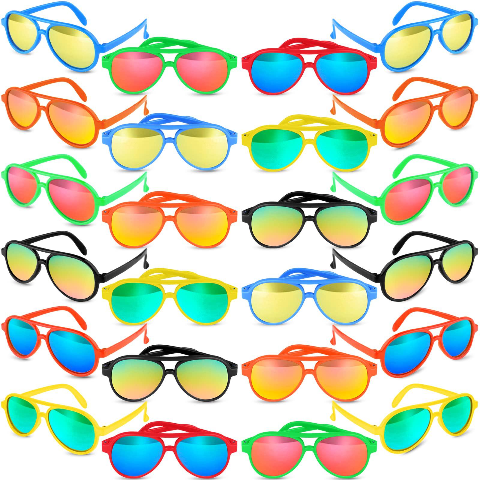 tepsmigo kids aviator sunglasses party favors - 24 pack kids sunglasses bulk for boys girls - party favor sunglasses for kids