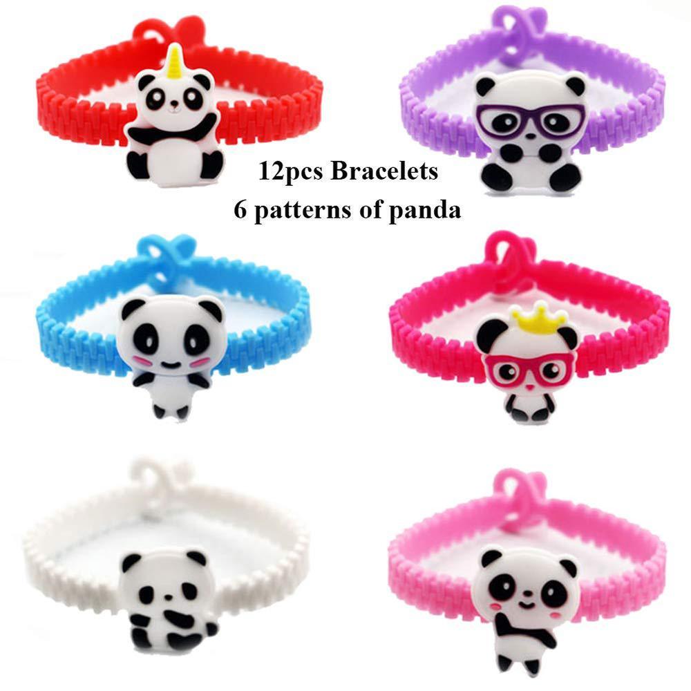 COOLBEE 108pcs panda party supplies favors panda keychains rings bracelets panda balloon headbands goodie bags stickers toys prizes g