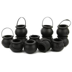 &#226;&#128;&#142;LOMIMOS lomimos 12pcs halloween mini black cauldron,multi-purposed plastic candy holder with handle for decoration party favors