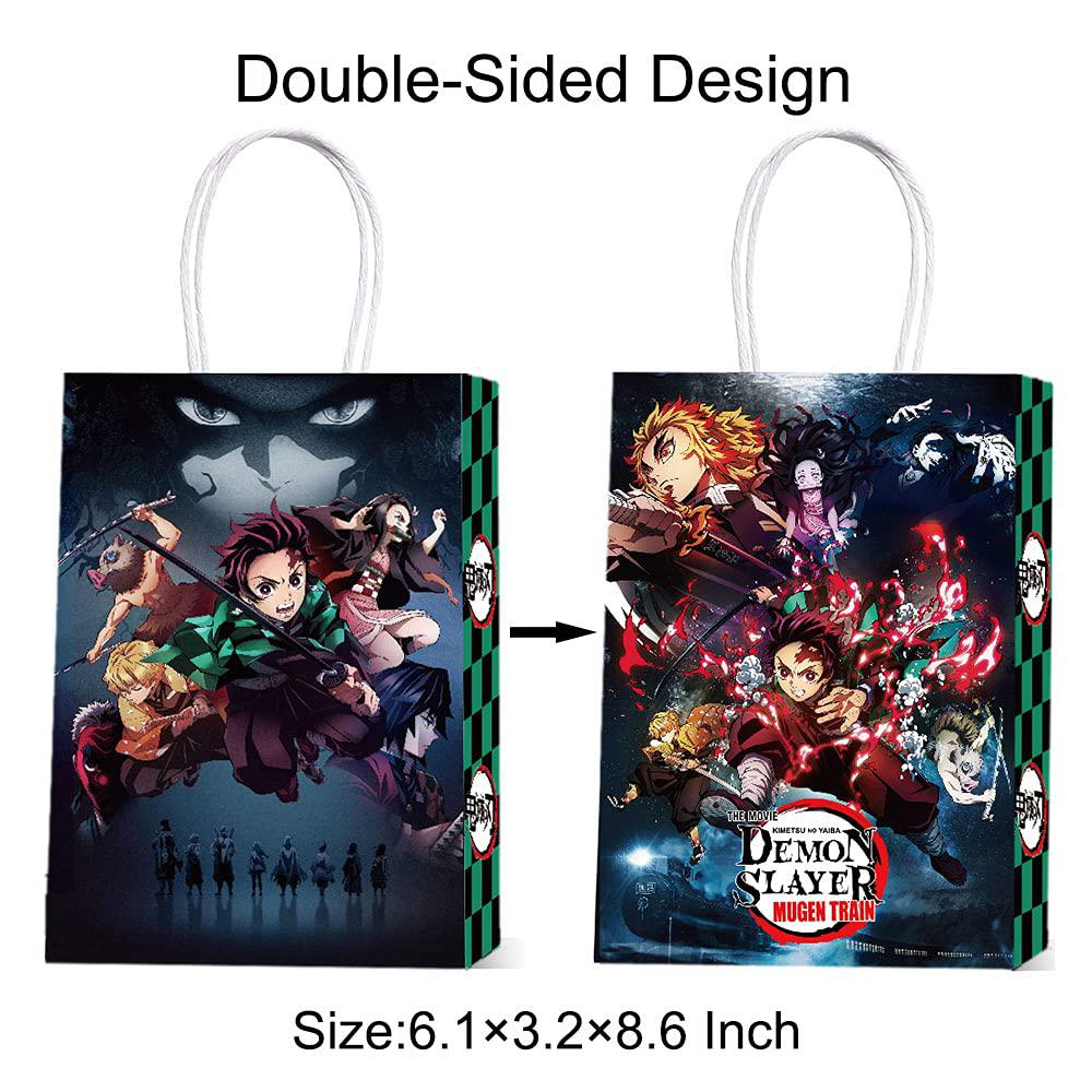 finin 16 pack demon slayer gift bags, anime goodie bags party favors, birthday party decoration for kids, girls, boys