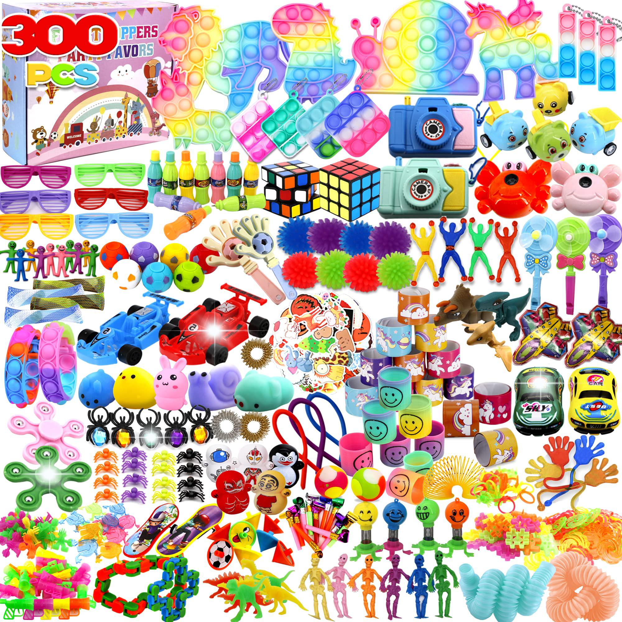 zjll 300 pcs party favors for kids 3-5 4-8, fidget toys pack, party toys assortment, treasure box birthday party, goodie bag stuff