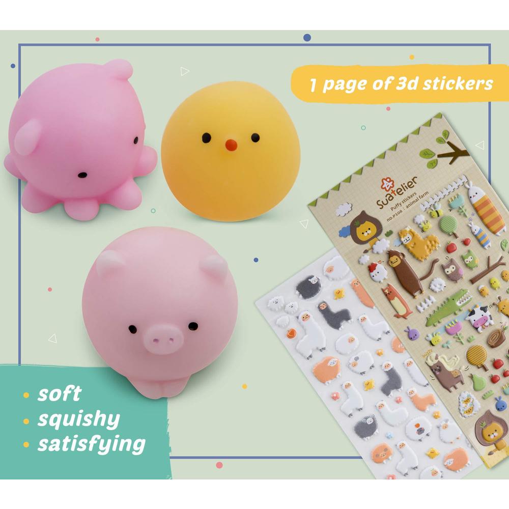 SQUISHY DOT mochi squishy toy, squishies kawaii animal, cute desk accessories, squishy animals, squishy toy kit for stress relief and con